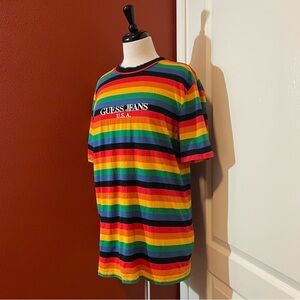 Guess x Farmers Market‎ Men’s Vintage Sean Wotherspoon Rainbow Striped Shirt